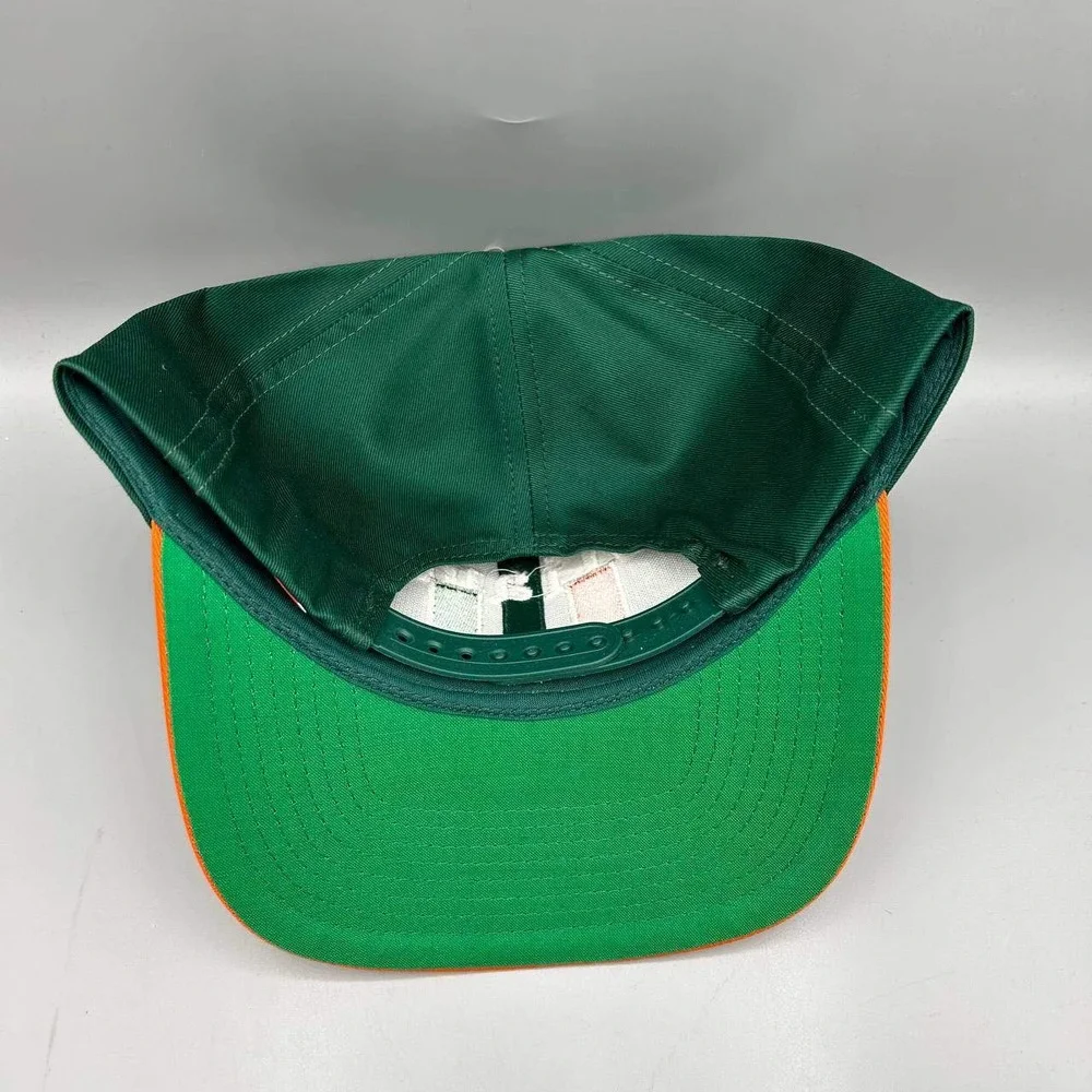 Vintage Miami Hurricanes Hat Men Green Twins Enterprise Snap Back Cap New